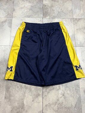 Colosseum Michigan Wolverines Basketball Shorts Men's XL Navy Maize NCAA Y2K